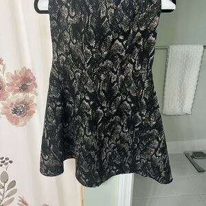 Express Black and Cream Snake Print Dress
